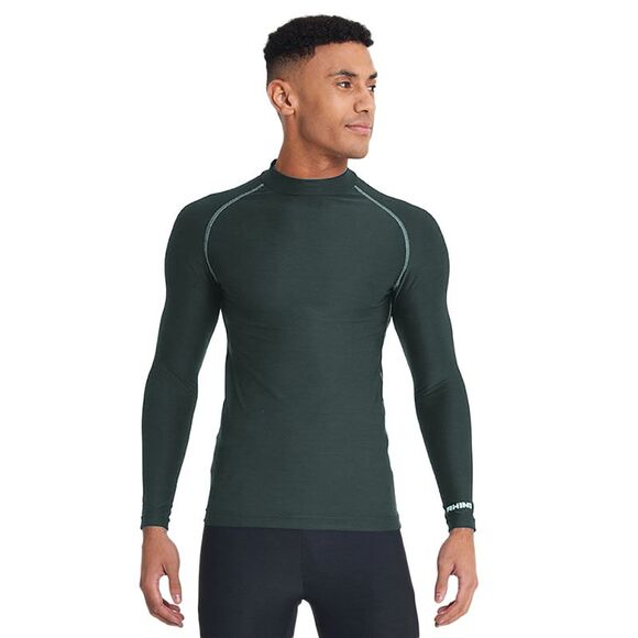 Rhino Mens Thermal Underwear Long Sleeve Base Layer Vest Top / Bottle Green - Picture 2 of 3